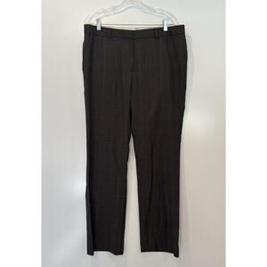 Brooks Brothers Lucia Fit Brown Plaid Wool Dress Pants Womens Size 12 (1498)